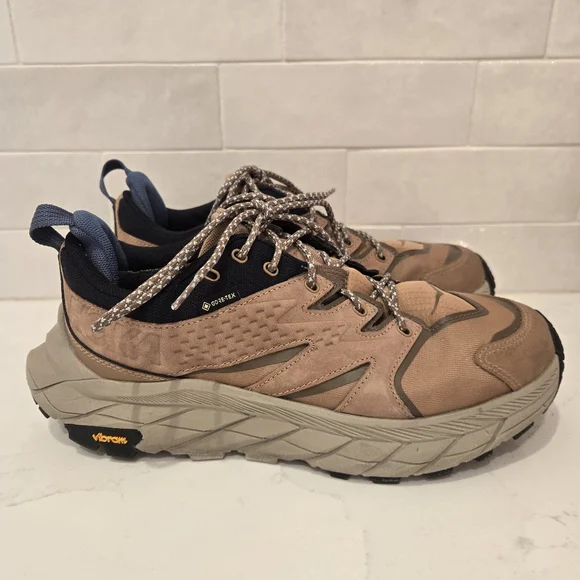 Hoka Anacapa Low GTX Waterproof Leather Hiking Shoe Brown Tan Womens Size 8.5B - Picture 2 of 9